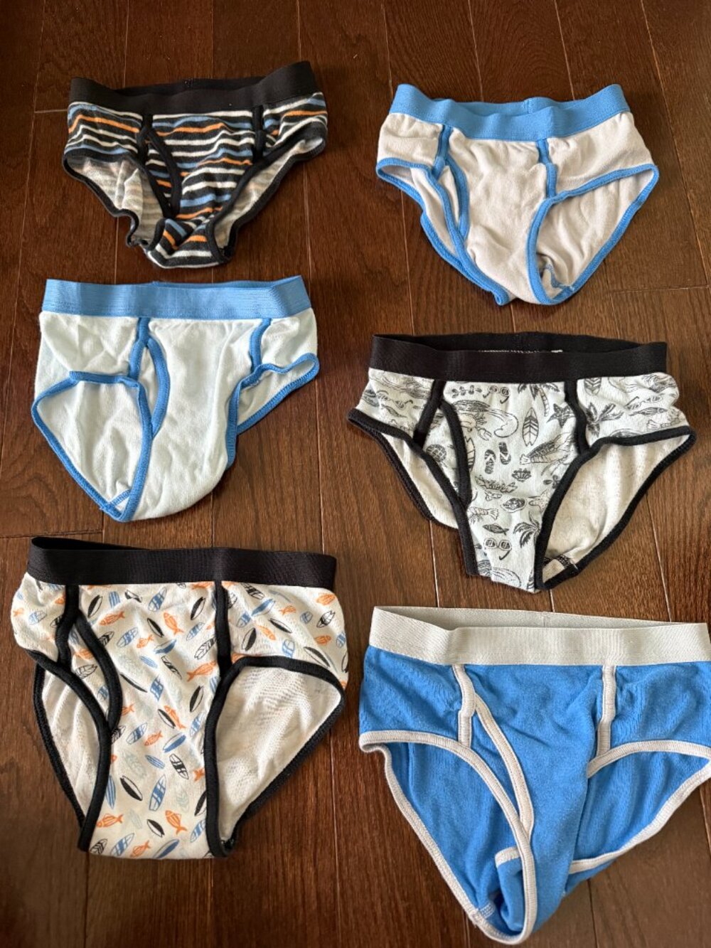 CAT & JACK BOYS' SIZE 6/7 PACK 100% COMBED COTTON BRIEF UNDERWEAR